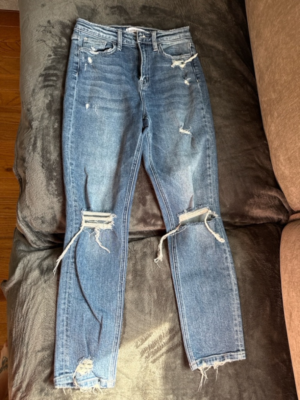 Flying Monkey Distressed Light Blue Skinny Jeans